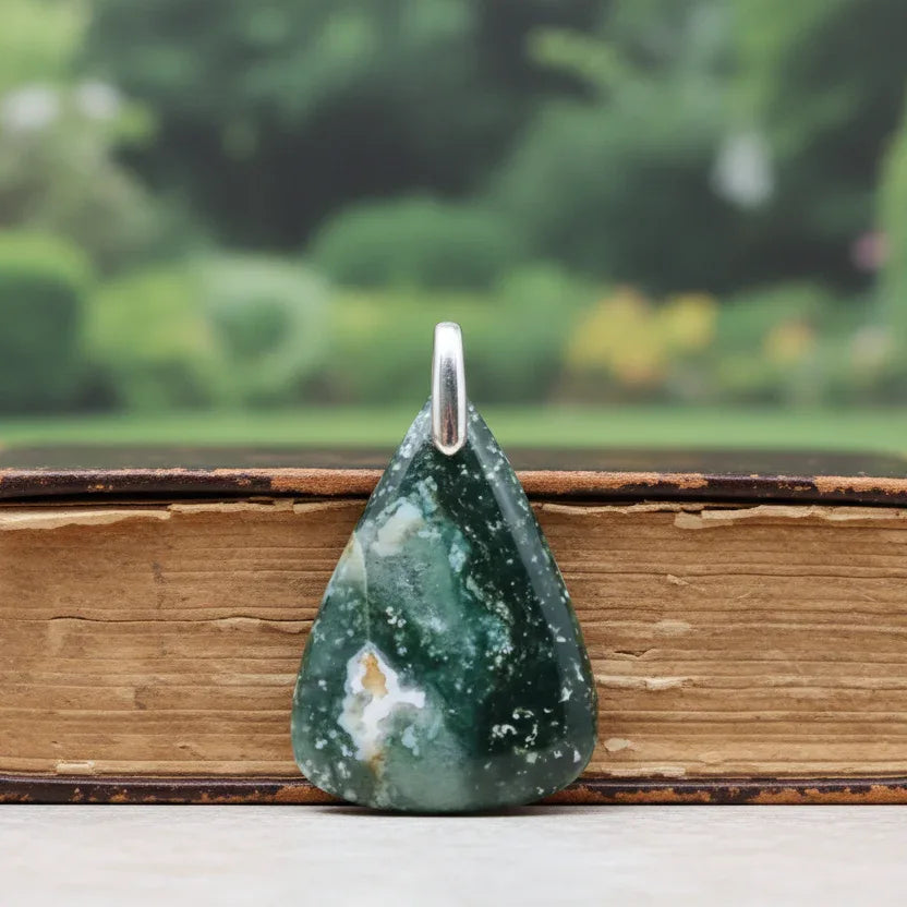 Pendentif en Calcédoine Chrome (PE1533)