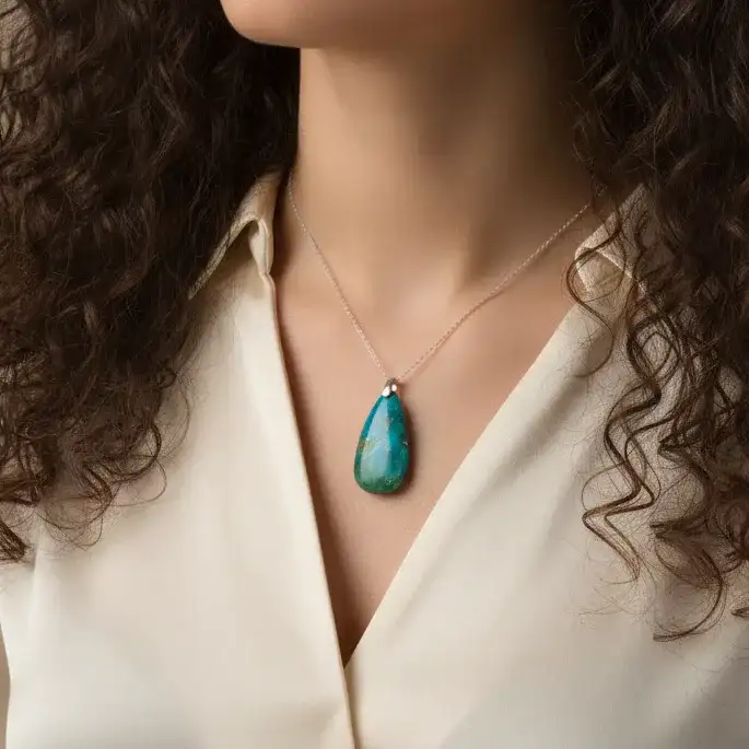 Pendentif en Chrysocolle (PE1647)