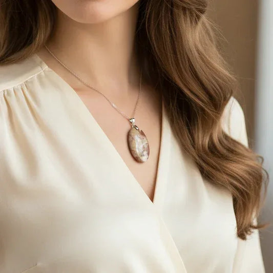 Pendentif en Jaspe Polychrome (PE875)