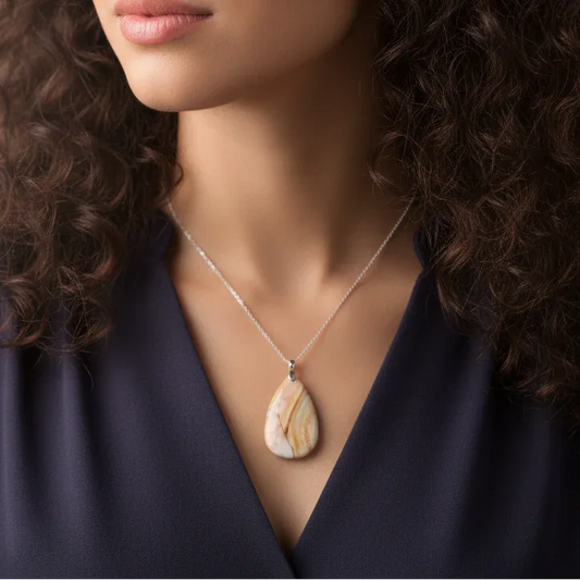 Pendentif en Jaspe polychrome (PE1384)