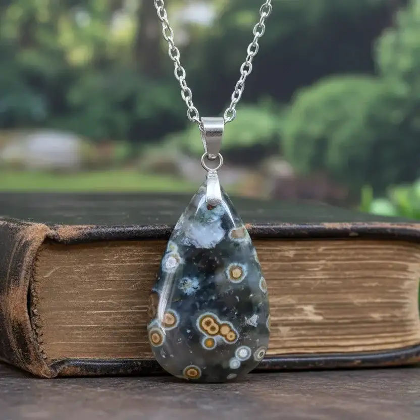 Pendentif en Rhyolite Océan (PE1596 - 3)