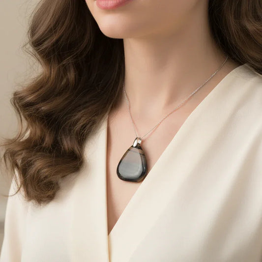 Pendentif en Obsidienne Midnight Lace (PE1522)