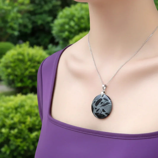 Pendentif en Obsidienne Spider Web (PE1150-6)