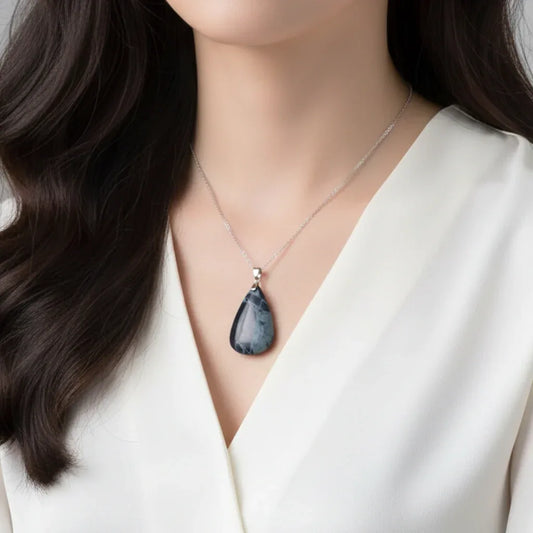 Pendentif en Obsidienne Spider Web (PE1150-1)