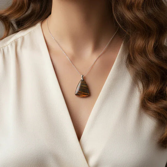 Pendentif en Œil de Tigre Marra Mamba (PE1634)