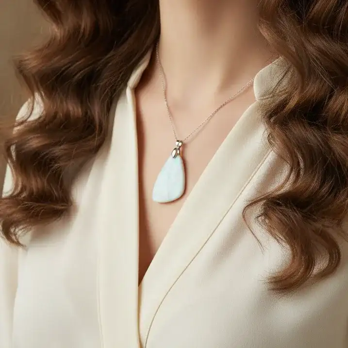 Pendentif en Opale blanche (PE1172 - 1)