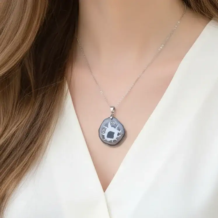 Pendentif en Septaria dos brut (PE1329)