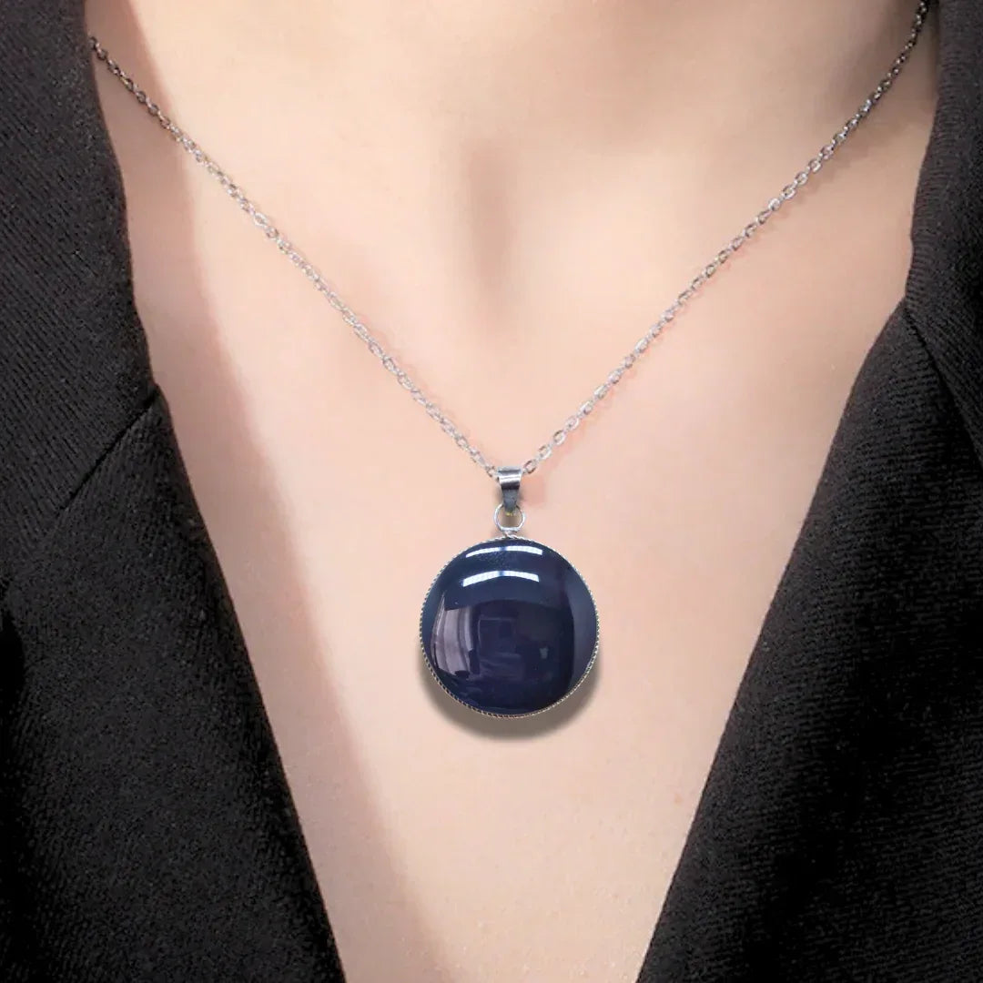 Pendentif serti en Obsidienne Œil Céleste (PE1865)