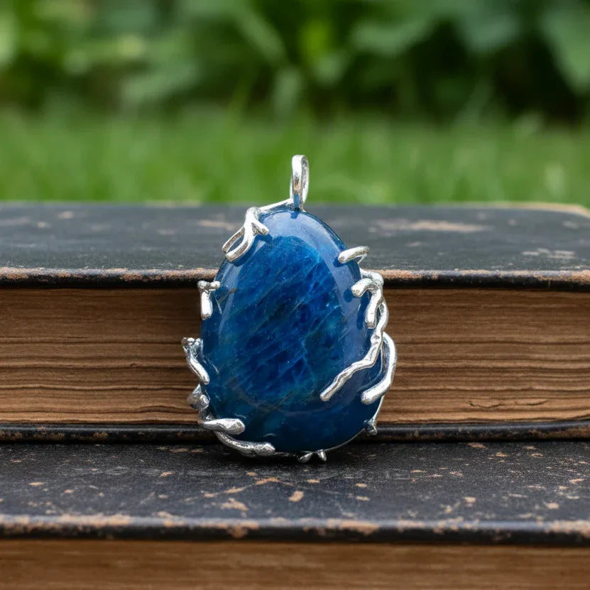 Pendentif serti en Apatite bleue (PE1657)