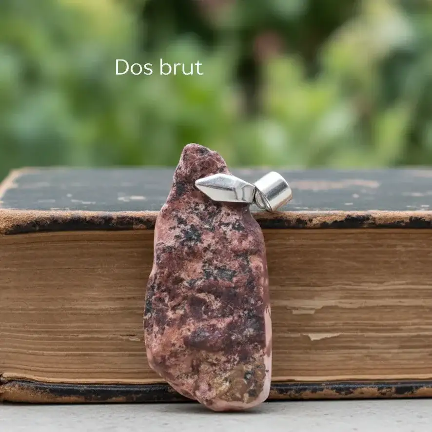 Pendentif en Jaspe bicolore dos brut (PE1953)