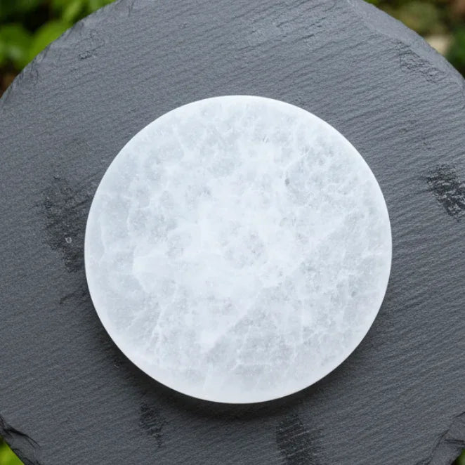 Plaque en Sélénite avec Fleur de Vie gravée 250g