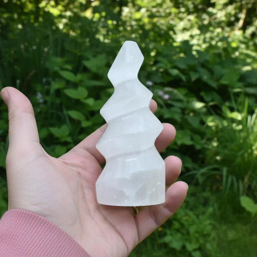 Pointe spirale en Sélénite 167g (PRGFL300-4)