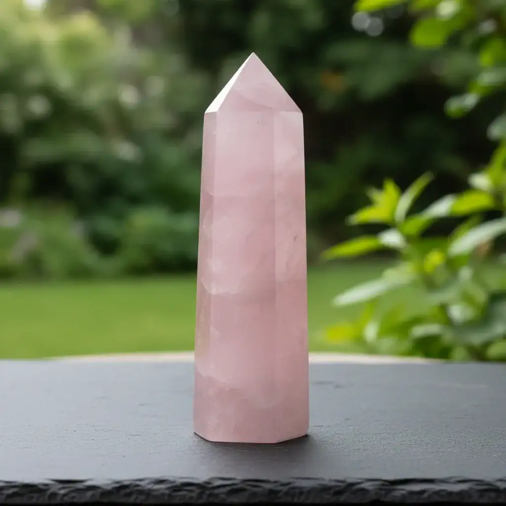 Pointe polie en Quartz rose 36g (PRGFL379 - 1)