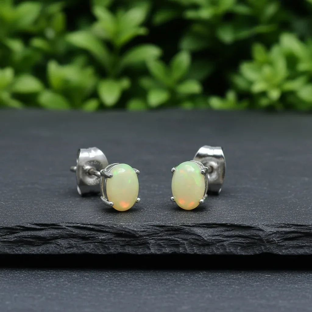 Puces d'oreilles en Opale Welo (BO204-A)