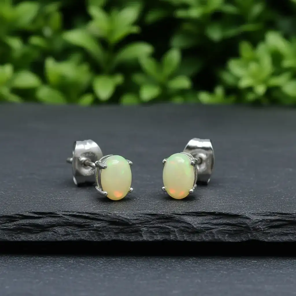 Puces d'oreilles en Opale Welo (BO204 - A)