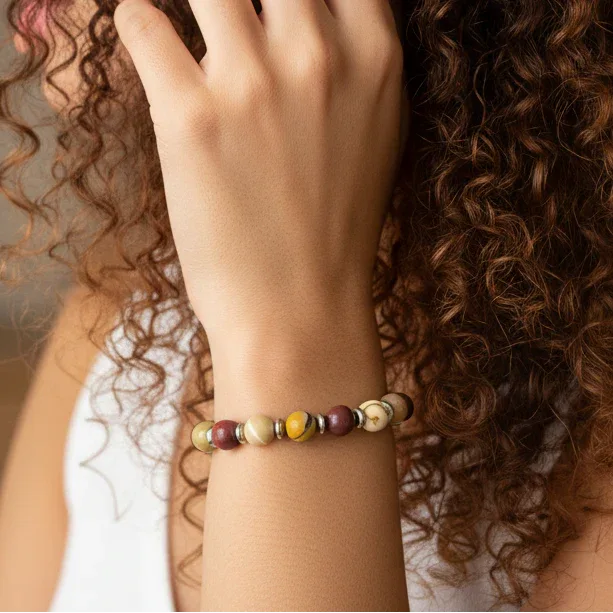 Bracelet en Jaspe Mookaïte