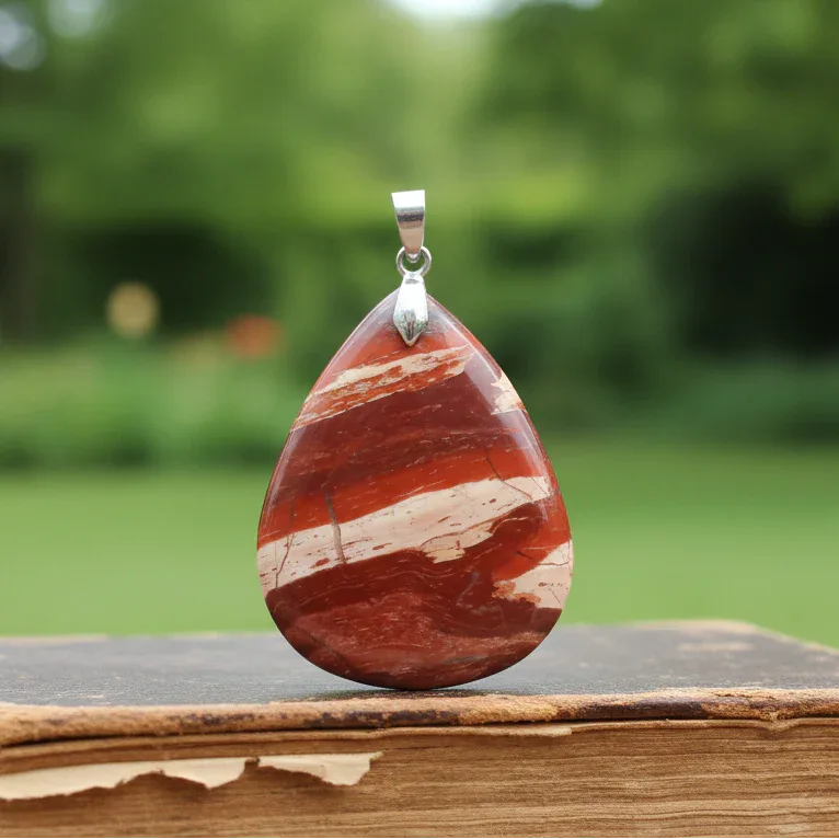 Pendentif en Jaspe rouge (PE1422-2)