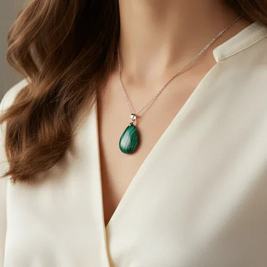 Pendentif en Malachite (PE2082)