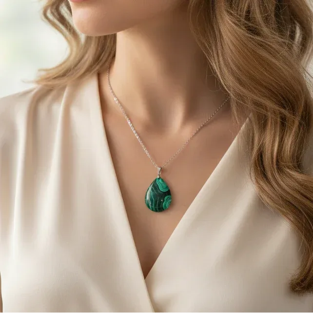 Pendentif en Malachite (PE2081)