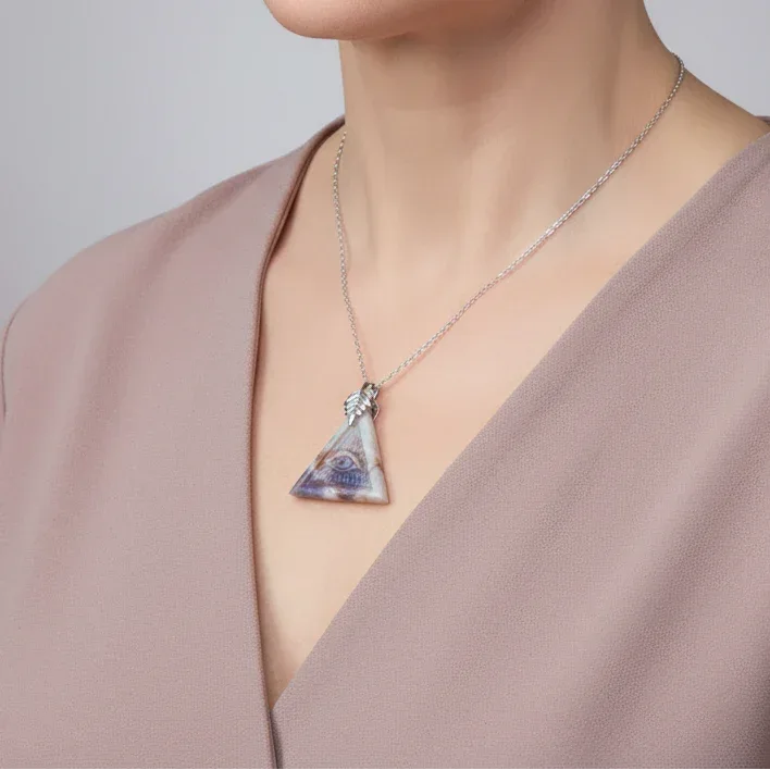 Pendentif Œil de la Providence en Pierre de Lune (PE2079)