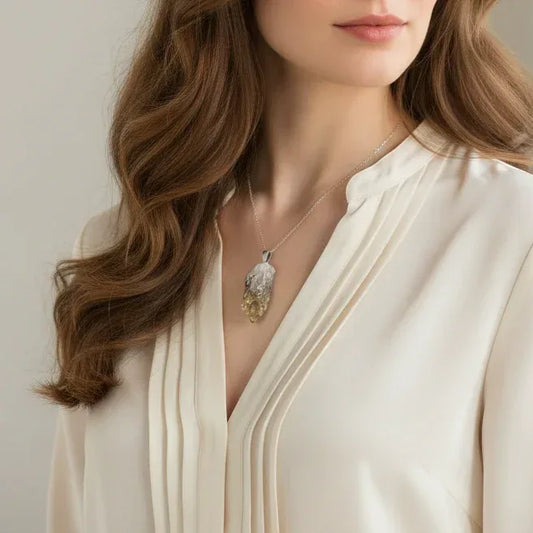 Pendentif en pointe de Citrine brute (PE2068)