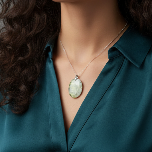 Pendentif en Prehnite (PE1038)