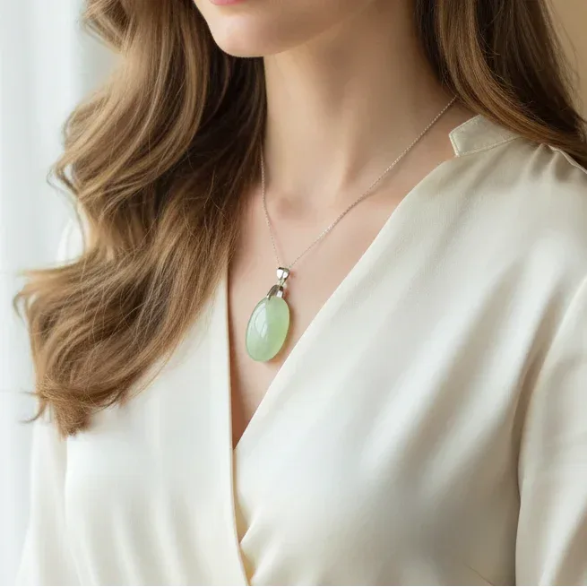 Pendentif en Prehnite (PE2071)