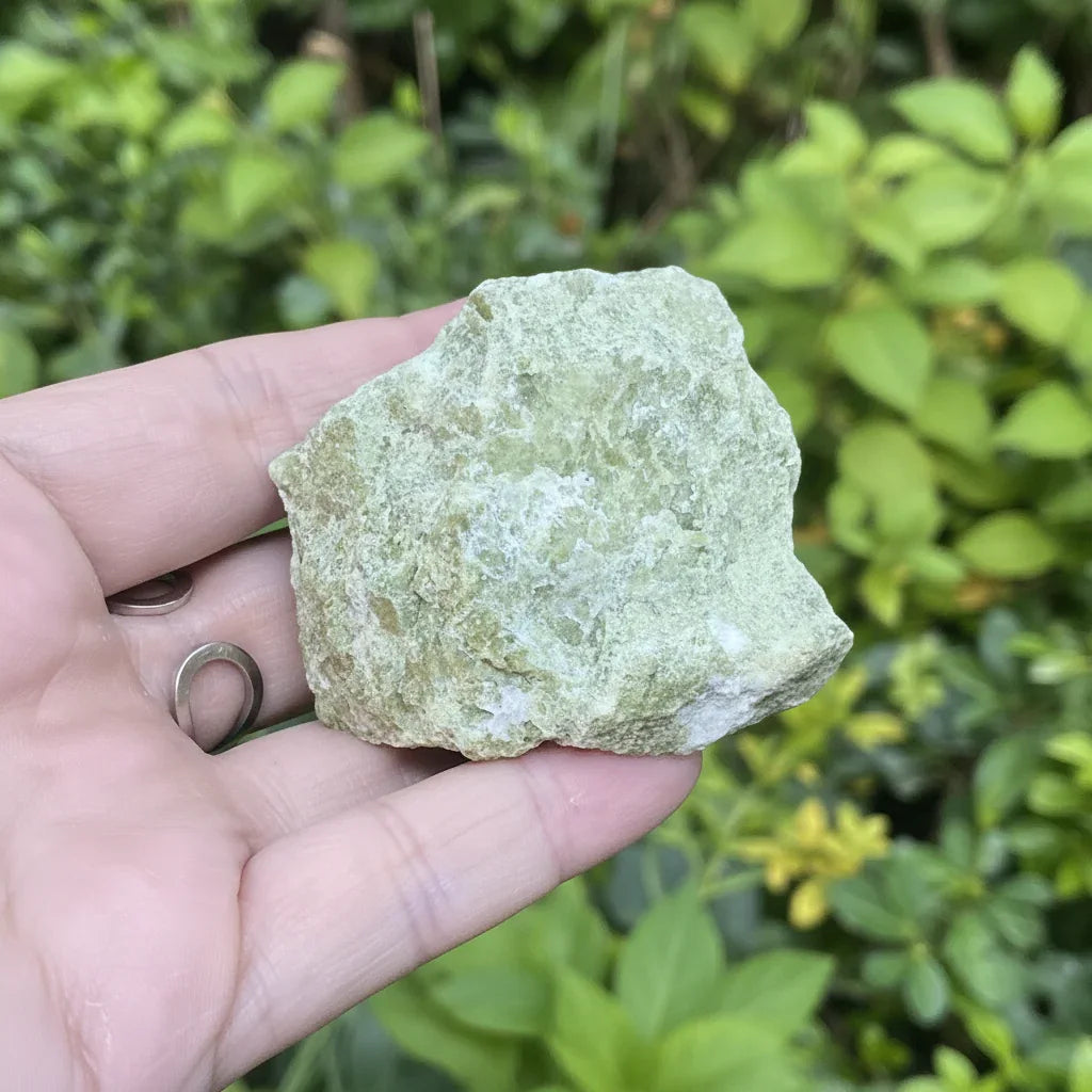 Vésuvianite, Calcite et Grenat grossulaire bruts 122g (MB524)