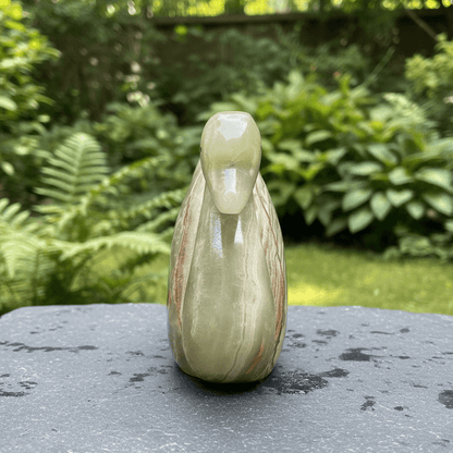 Cygne sculpté en Aragonite et Calcite (PRGFL622-6)