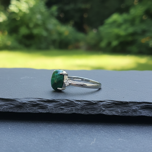 Bague réglable en Malachite (BAG64 - 4)