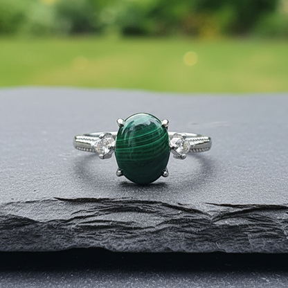Bague réglable en Malachite (BAG64 - 4)