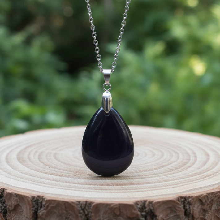 Pendentif biface en Obsidienne Œil Céleste (PE1020 - 9)