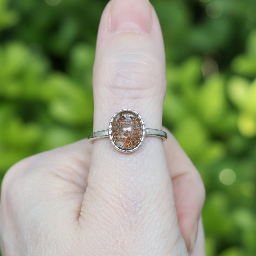 Bague réglable en Quartz Lodolite (BAG35 - 15)