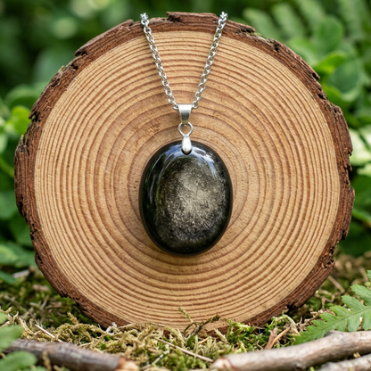 Pendentif en Obsidienne dorée (PE2136)