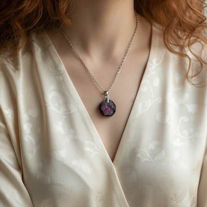 Pendentif en Rubis et Schiste (PE2021 - 6)