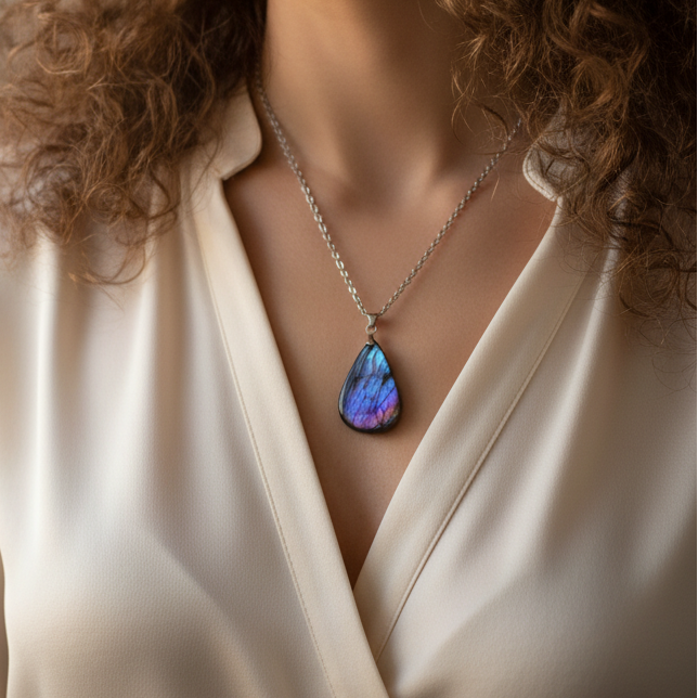 Pendentif en Labradorite violette (PE2149)