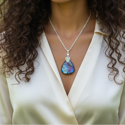 Pendentif en Labradorite multicolore (PE2150)