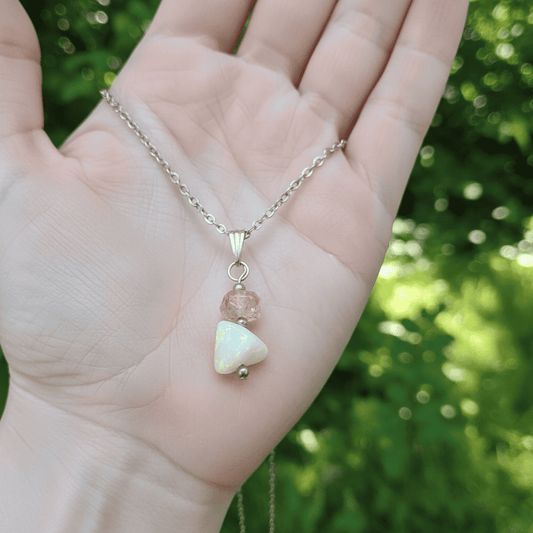 Pendentif en Opale Welo et Topaze impériale (PE2162)