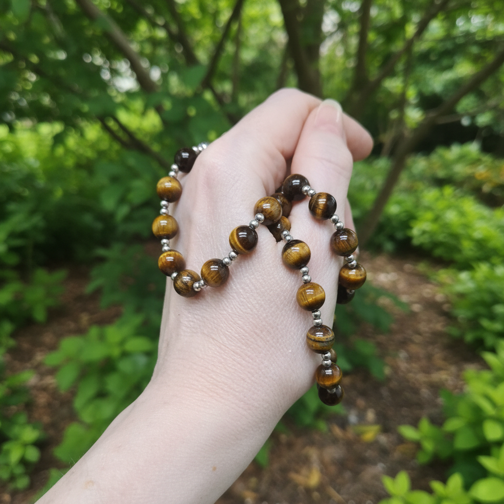 Collier en perles d'Œil de Tigre (COL26 - 2)
