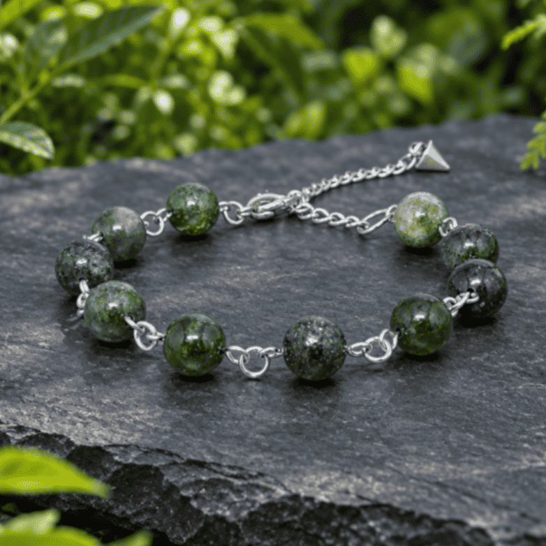Bracelet réglable en Jaspe Héliotrope