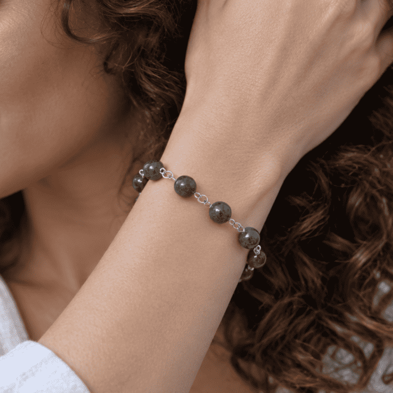 Bracelet réglable en Jaspe Héliotrope