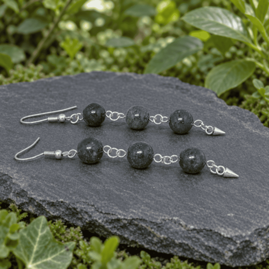 Boucles d'oreilles en Jaspe Héliotrope (BO251)