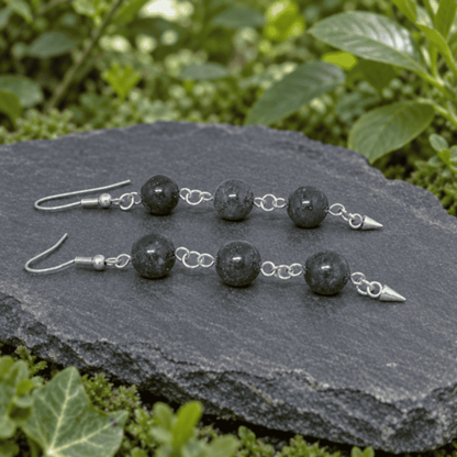 Boucles d'oreilles en Jaspe Héliotrope (BO251)
