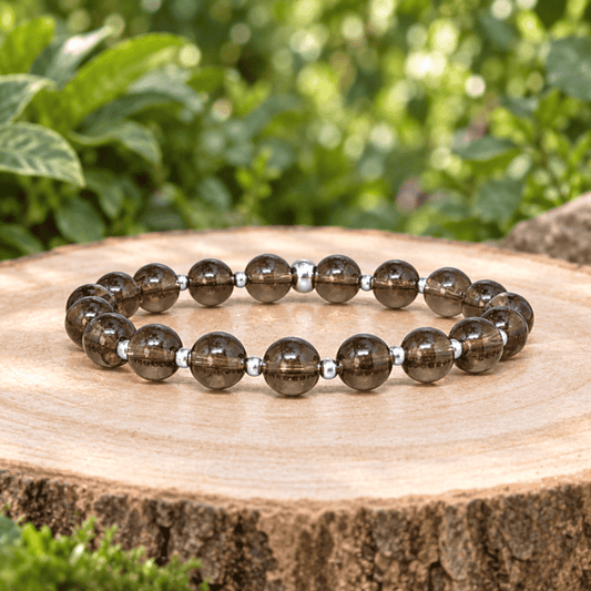 Bracelet en Quartz fumé 8mm - 15