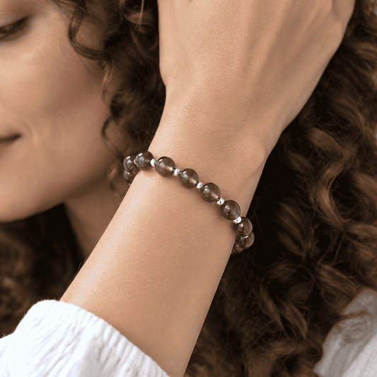 Bracelet en Quartz fumé 6mm