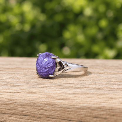 Bague réglable en Charoïte (BAG23)