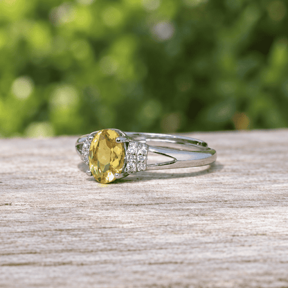 Bague réglable en Citrine et Argent (BAG79)