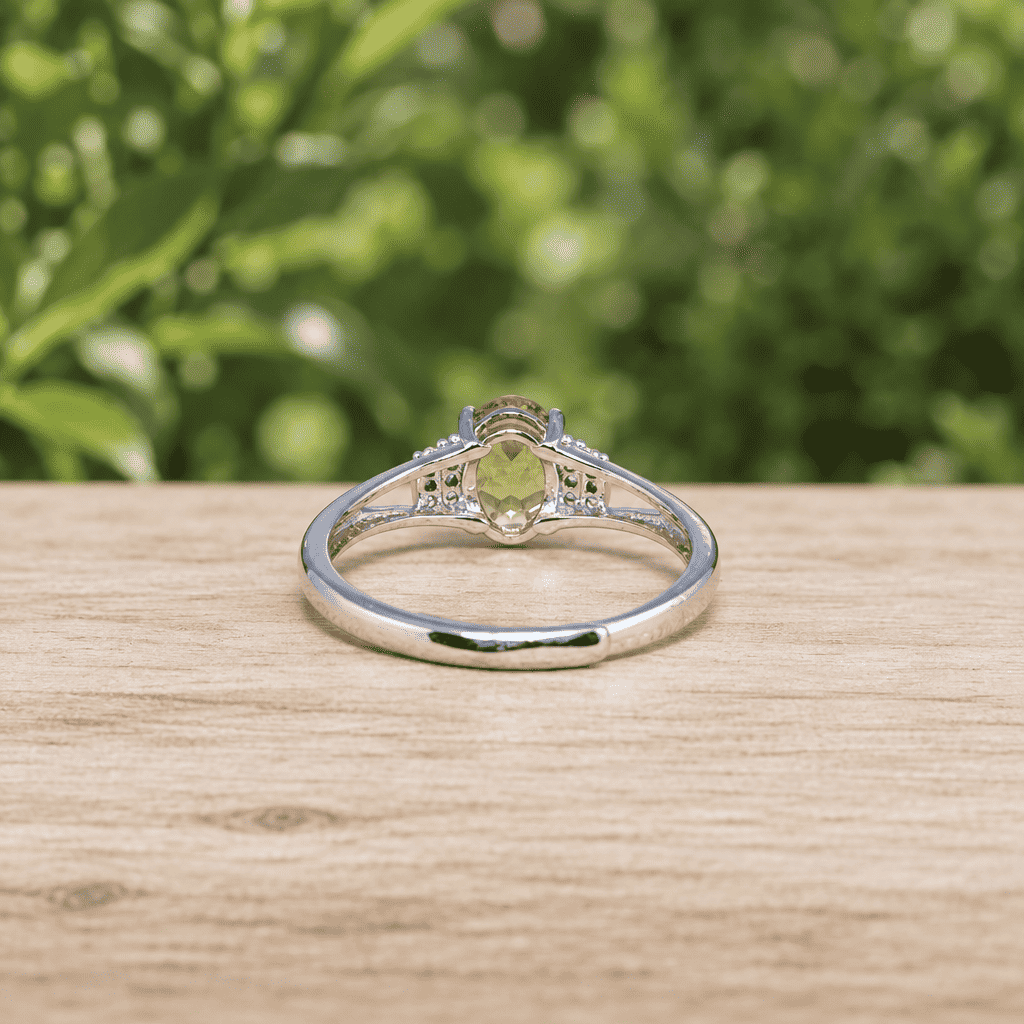 Bague réglable en Citrine et Argent (BAG79)