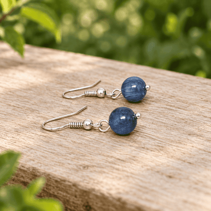 Boucles d'oreilles en Cyanite bleue (BO252)