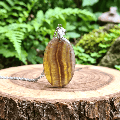 Pendentif en Fluorite jaune et arc - en - ciel (PE2088)